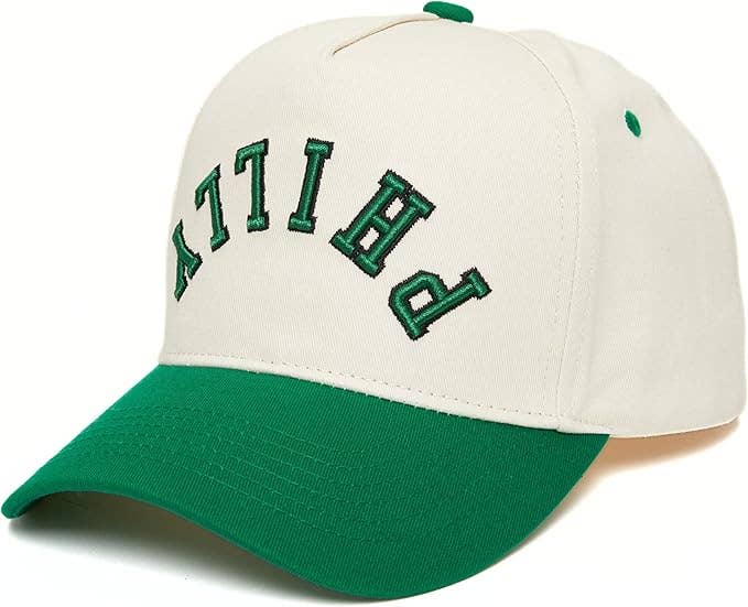 2 Tone Upside Down 3D Trucker Cap - Philly - Green/Beige