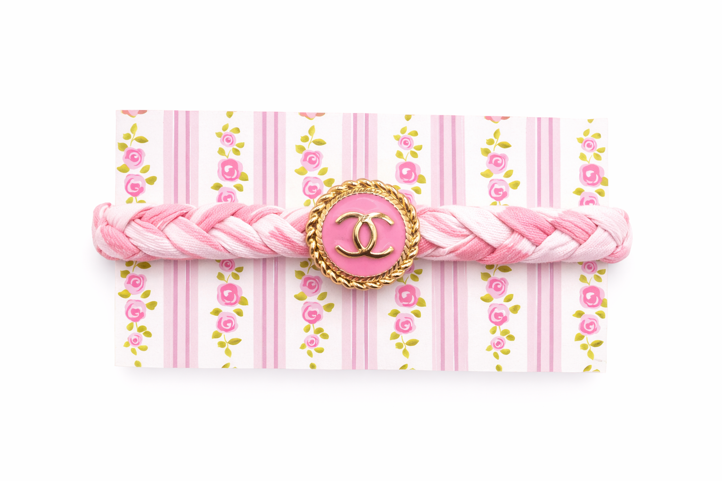 Pink Stripe Liberty Fabric Bracelet