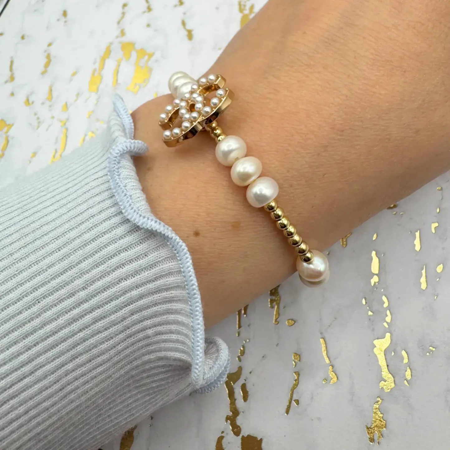 14K Gold Filled+Freshwater Pearls Bracelet